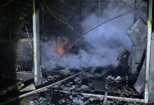 Photo of Major fire starts in industrial area in northeast of Lugansk
